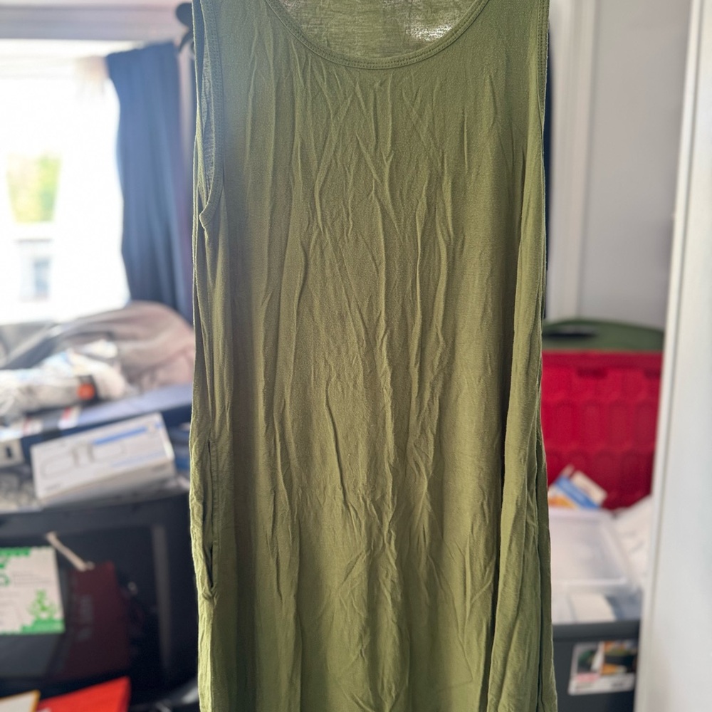 Olive Green Sleeveless Dress